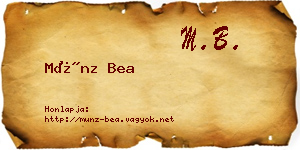 Münz Bea névjegykártya